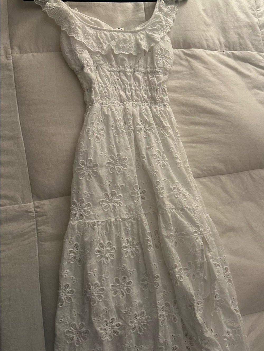 Commense White Eyelet Maxi Dress with Ruffle Straps - Picture 5 of 5